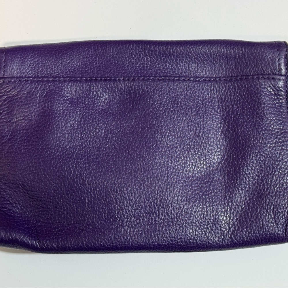 Grace Adel Purple Leather Clutch Bag - Picture 4 of 4